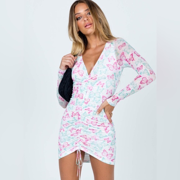 PRINCESS POLLY KATHERINE MINI DRESS MULTI, Size 6 - Picture 1 of 8